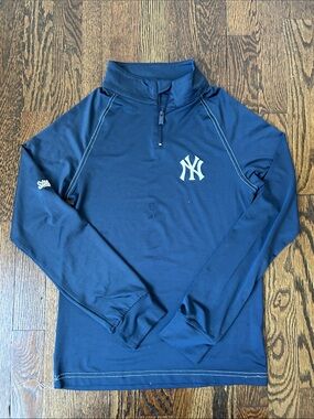 Kids NY Yankees Stitches Navy Quarter-Zip Pullover - small